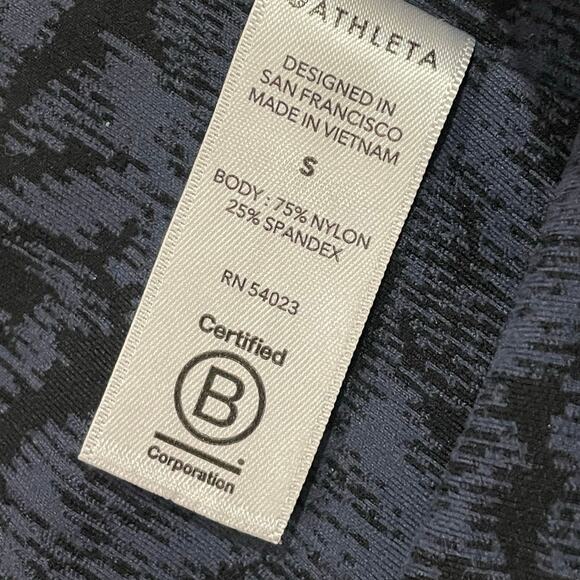 Athleta Elation Textured Tight - Frosted Floral Black/Blue - Small - Picture 11 of 15